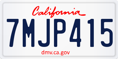 CA license plate 7MJP415