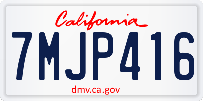 CA license plate 7MJP416