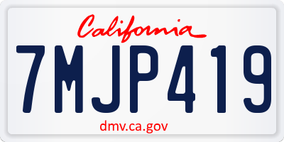 CA license plate 7MJP419