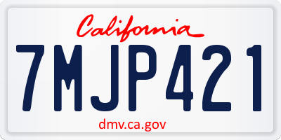 CA license plate 7MJP421