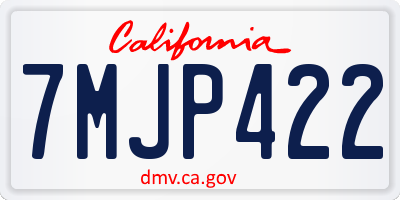 CA license plate 7MJP422