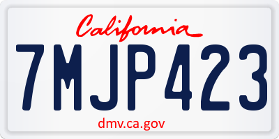 CA license plate 7MJP423