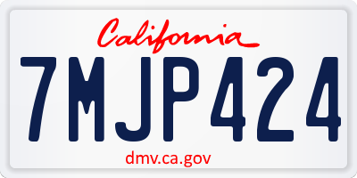 CA license plate 7MJP424