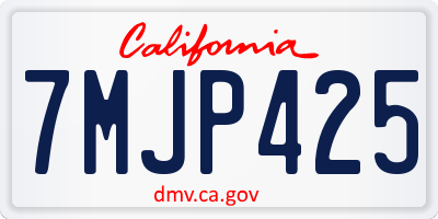 CA license plate 7MJP425