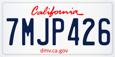 CA license plate 7MJP426