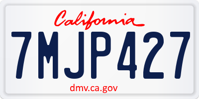 CA license plate 7MJP427