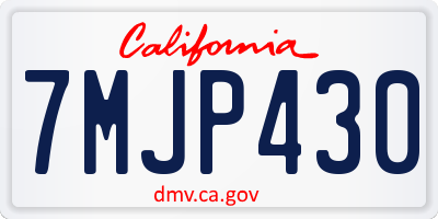 CA license plate 7MJP430