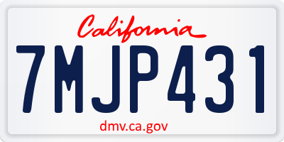 CA license plate 7MJP431