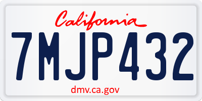 CA license plate 7MJP432