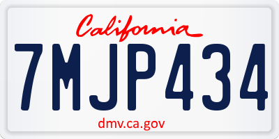 CA license plate 7MJP434