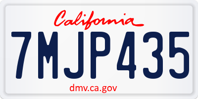 CA license plate 7MJP435