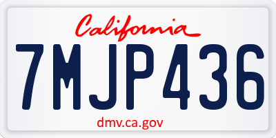 CA license plate 7MJP436