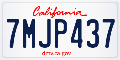 CA license plate 7MJP437