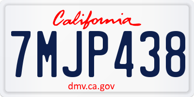 CA license plate 7MJP438