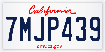 CA license plate 7MJP439