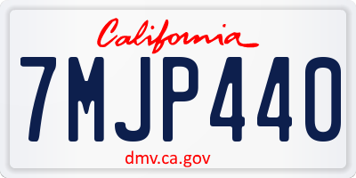 CA license plate 7MJP440