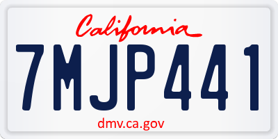 CA license plate 7MJP441