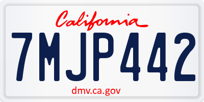 CA license plate 7MJP442