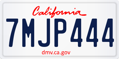 CA license plate 7MJP444