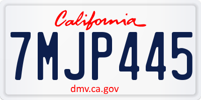 CA license plate 7MJP445