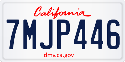 CA license plate 7MJP446