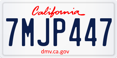 CA license plate 7MJP447