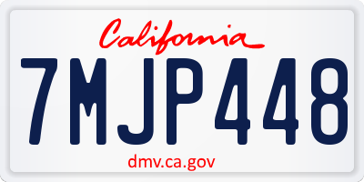 CA license plate 7MJP448