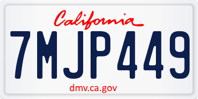 CA license plate 7MJP449