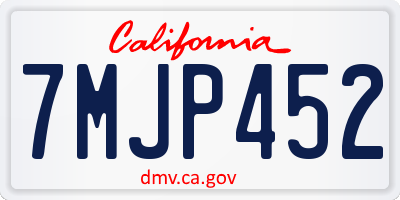 CA license plate 7MJP452