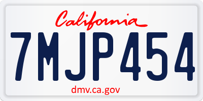 CA license plate 7MJP454