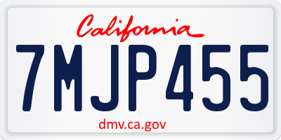 CA license plate 7MJP455