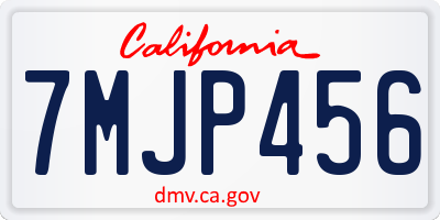 CA license plate 7MJP456