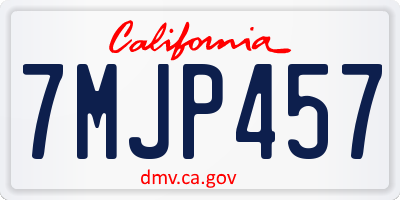 CA license plate 7MJP457