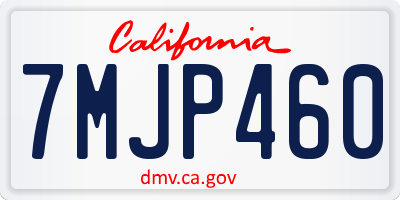 CA license plate 7MJP460