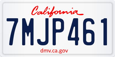 CA license plate 7MJP461