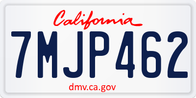 CA license plate 7MJP462