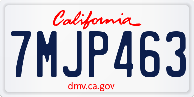 CA license plate 7MJP463