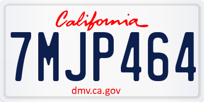 CA license plate 7MJP464