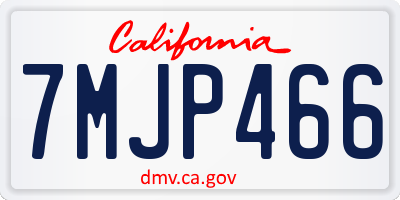 CA license plate 7MJP466