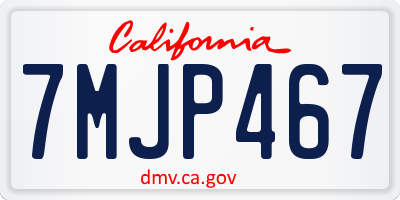 CA license plate 7MJP467