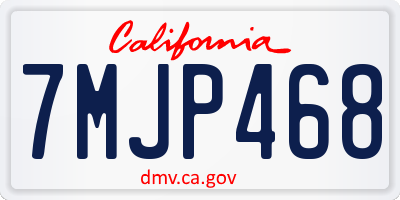 CA license plate 7MJP468