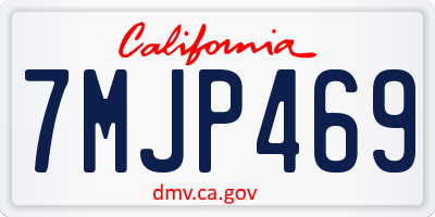 CA license plate 7MJP469