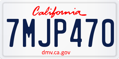 CA license plate 7MJP470