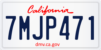 CA license plate 7MJP471