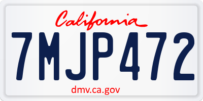 CA license plate 7MJP472