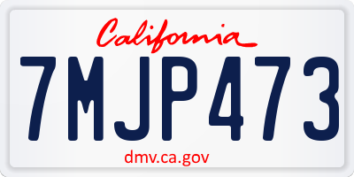 CA license plate 7MJP473