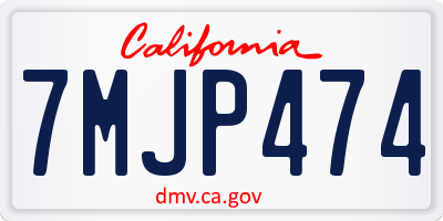 CA license plate 7MJP474