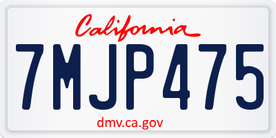 CA license plate 7MJP475