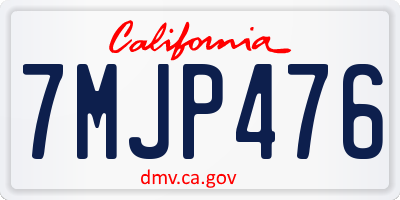 CA license plate 7MJP476