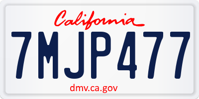 CA license plate 7MJP477